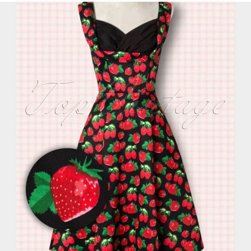 Lindy Bop UK size 8 Strawberry Print Dress